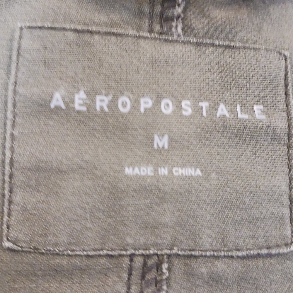 Aeropostale, Camouflage Jacket, Medium, Zip & Snap Front, 100% Cotton, Grunge - Picture 3 of 10